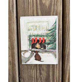 Warm Wishes Fireplace Card