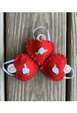 Heart Pouch Ornament with Doll