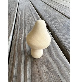 Wooden Mushroom - Unpainted 3in