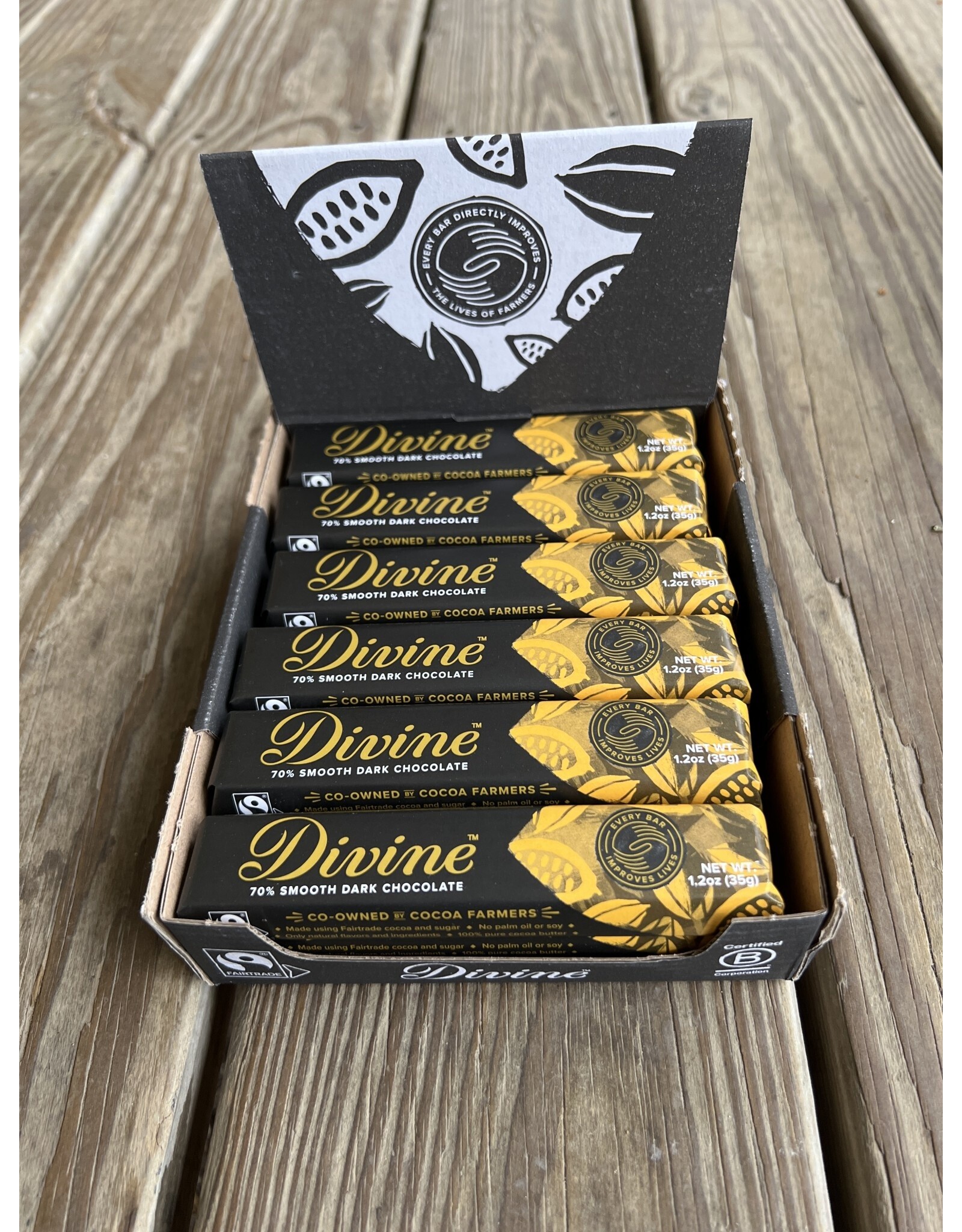 Divine Chocolate Snack Bar - 70% Dark Chocolate 1.2 oz