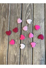 Felt Heart Garland - Pink Hearts