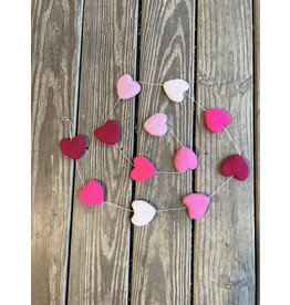 Felt Heart Garland - Pink Hearts