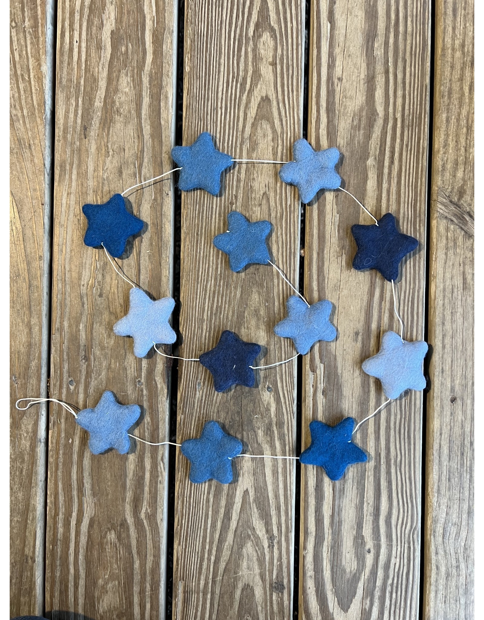 Felt Star Garland - Blues