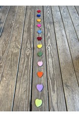 Felt Heart Garland - Multi Color Hearts