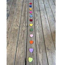 Felt Heart Garland - Multi Color Hearts