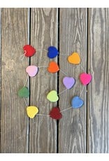 Felt Heart Garland - Multi Color Hearts