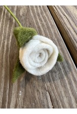 Felt Rose - White. Fair Trade