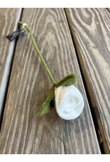 Felt Rose - White. Fair Trade