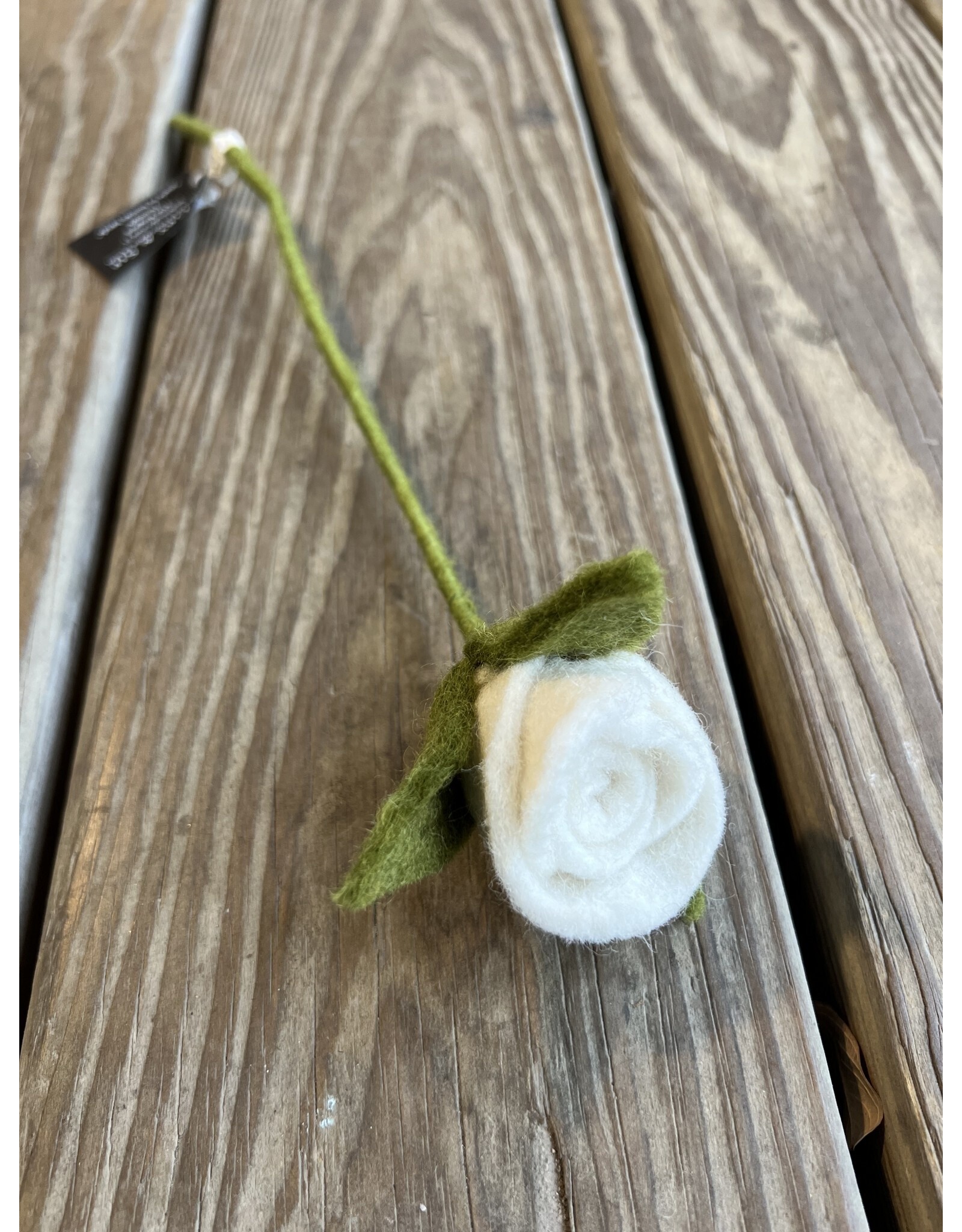 Felt Rose - White. Fair Trade