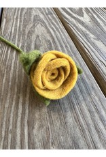 Felt Rose - Yellow