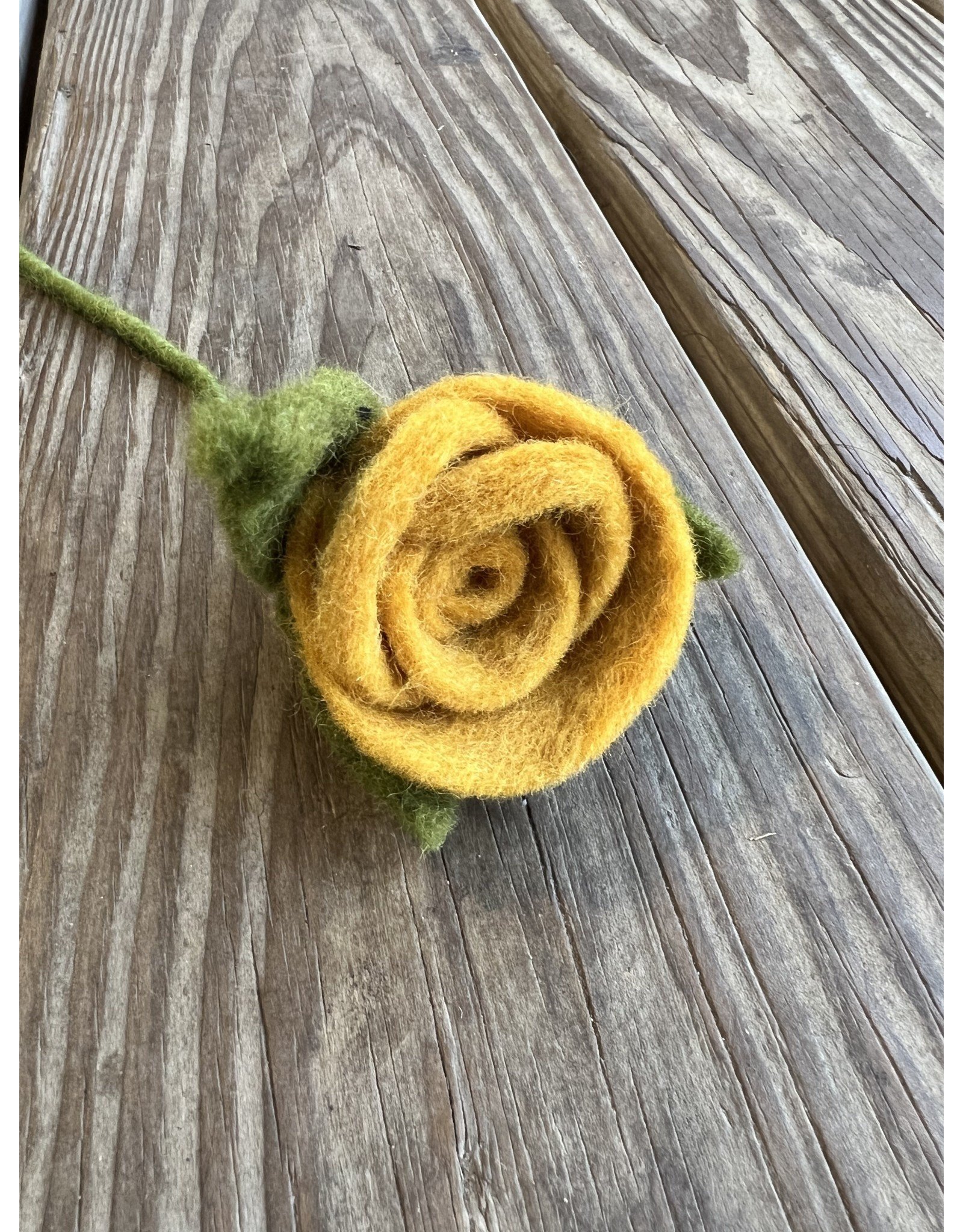 Felt Rose - Yellow