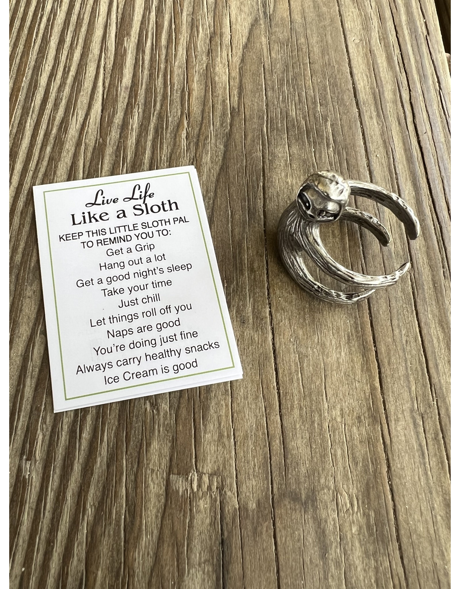 Get a Grip Sloth Metal Charm Ring