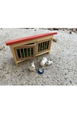 Mini Rabbit Hutch with Rabbits. Germany