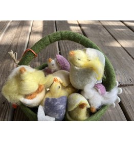 Felted Chick in Egg by Helen - Colors Vary