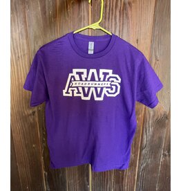 AWS Youth Purple Cotton Short Sleeve T-Shirt