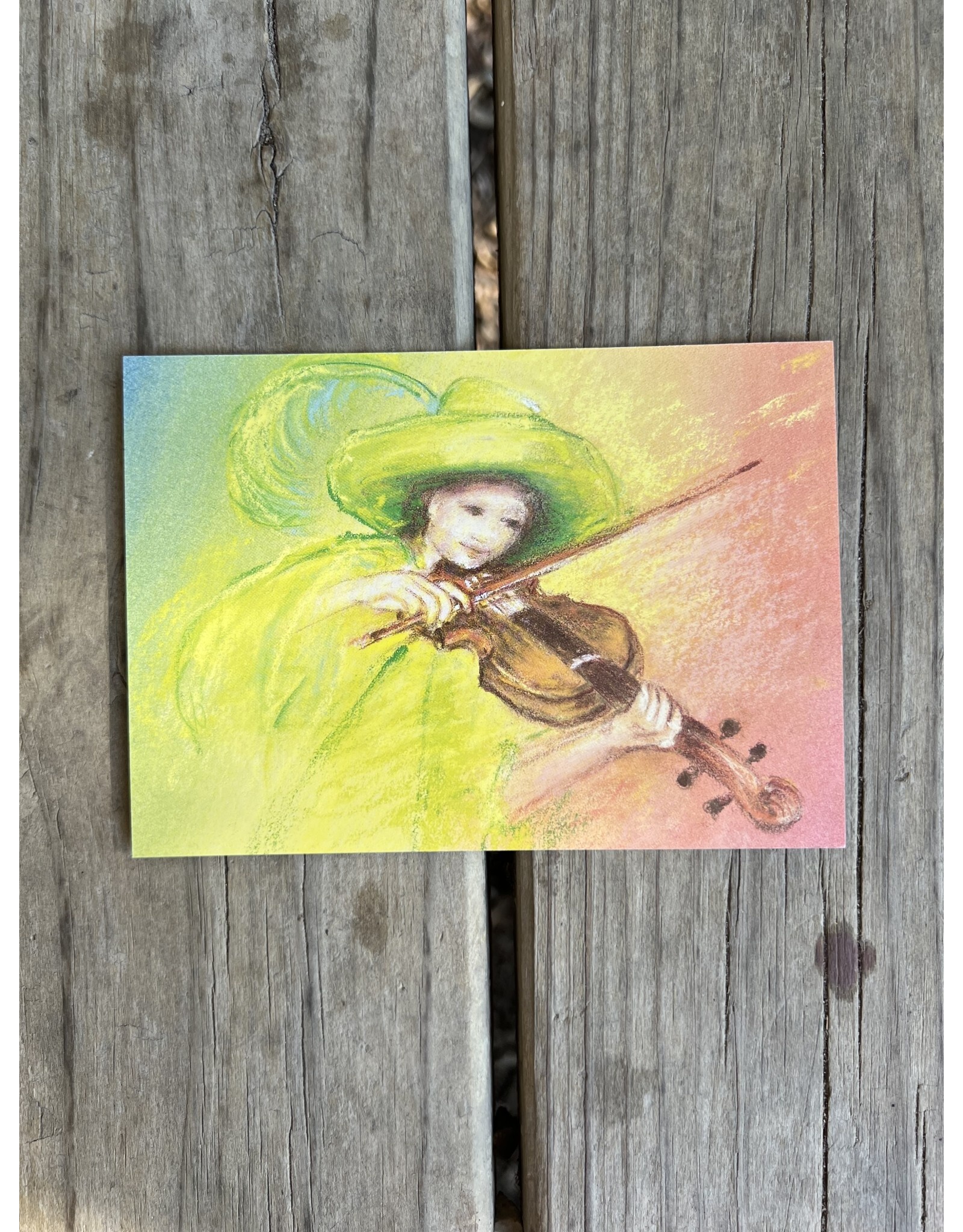 Play the Violin Postcard - Marjan van Zeyl