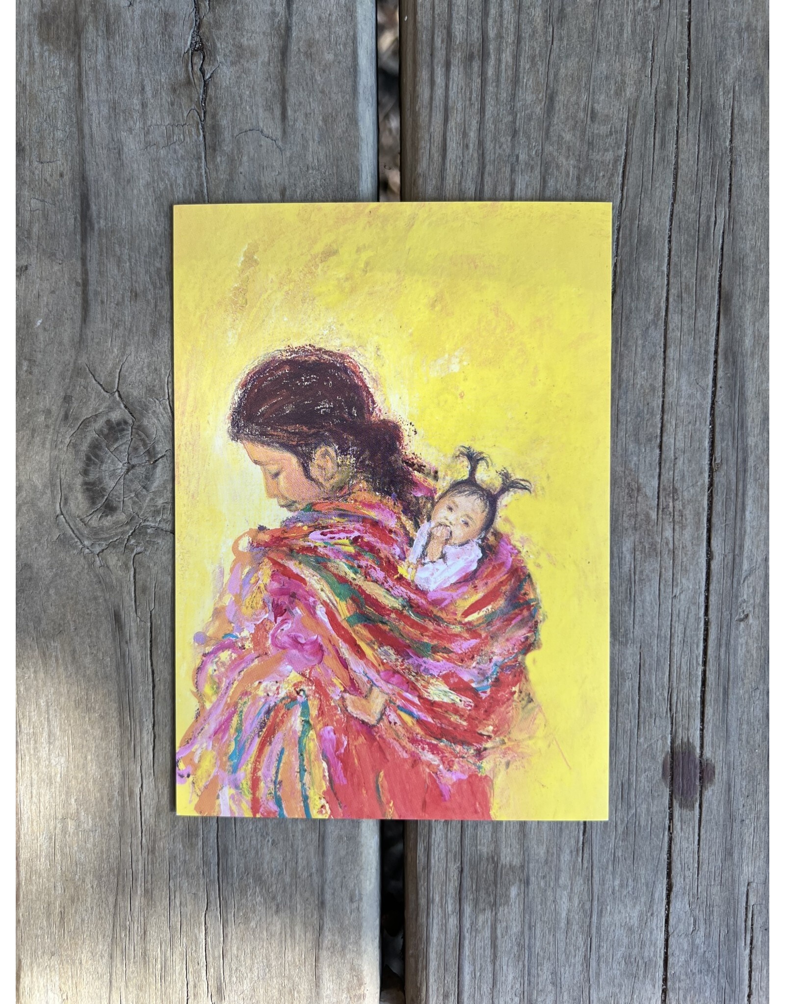 Mayan Woman with Child Postcard - Marjan van Zeyl