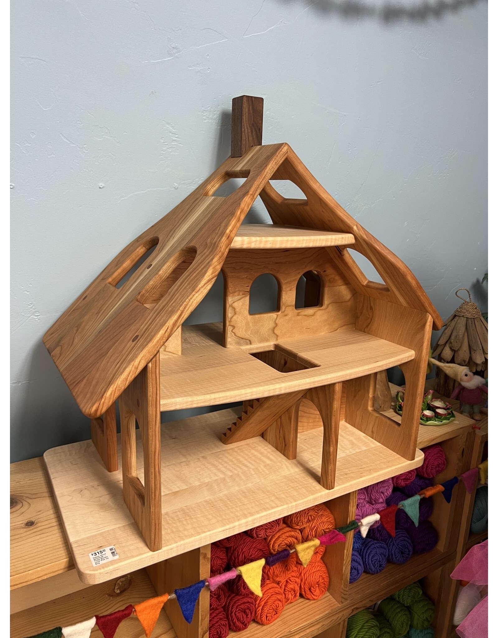 Cherry Wood Dollhouse - Three Stories. Local Pick Up Only. US made