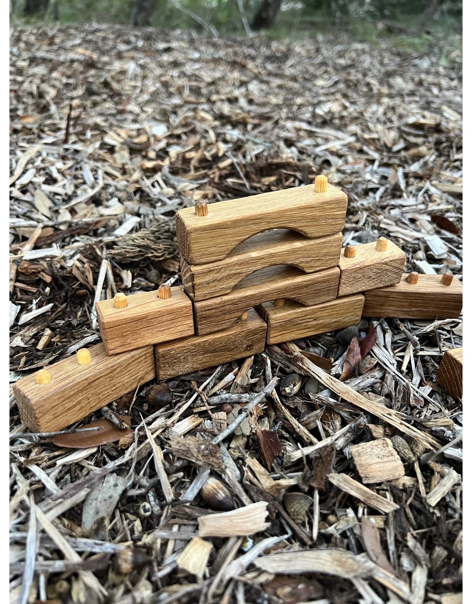 Handmade Interlocking Wooden Blocks 46 pieces. Camphill Village