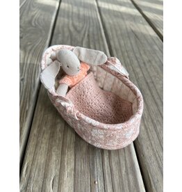 Micro Bunny in Carry Cot - Maileg. Bunnies vary