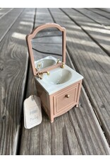 Sink Dresser w/ Mirror, Mouse. dusty rose. Maileg