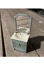 Sink Dresser w/ Mirror, Mouse. powder blue. Maileg