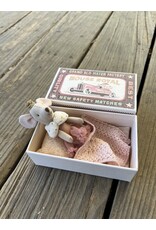 Little Sister Princess Mouse in Matchbox - Pink Dress. Maileg