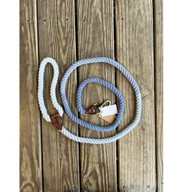 Cotton and Leather Dog Leash - 6ft. various colors