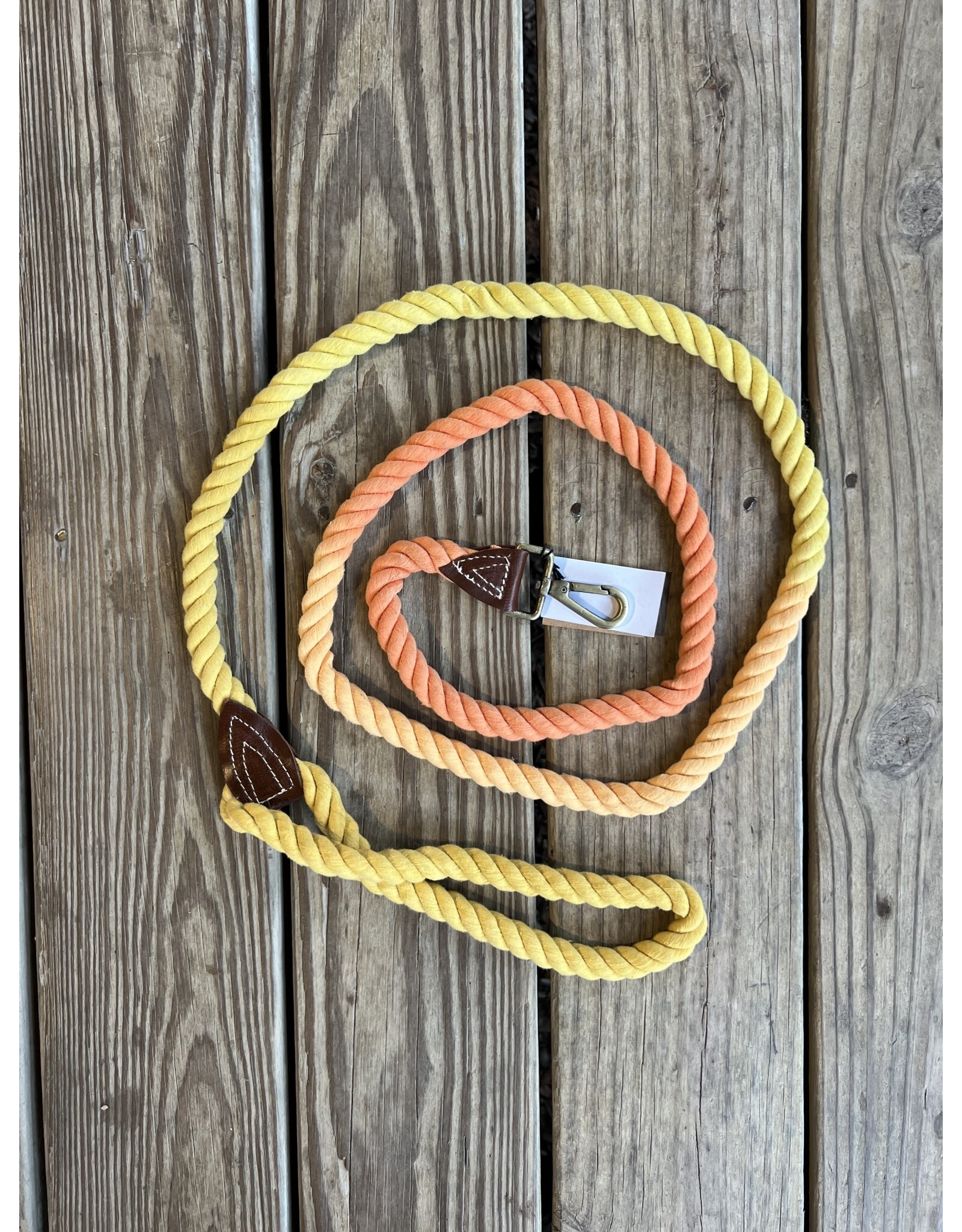 Cotton and Leather Dog Leash - 6ft. various colors