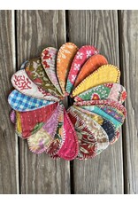 Upcycled Kantha Heart  Coaster - styles vary. 5 inch