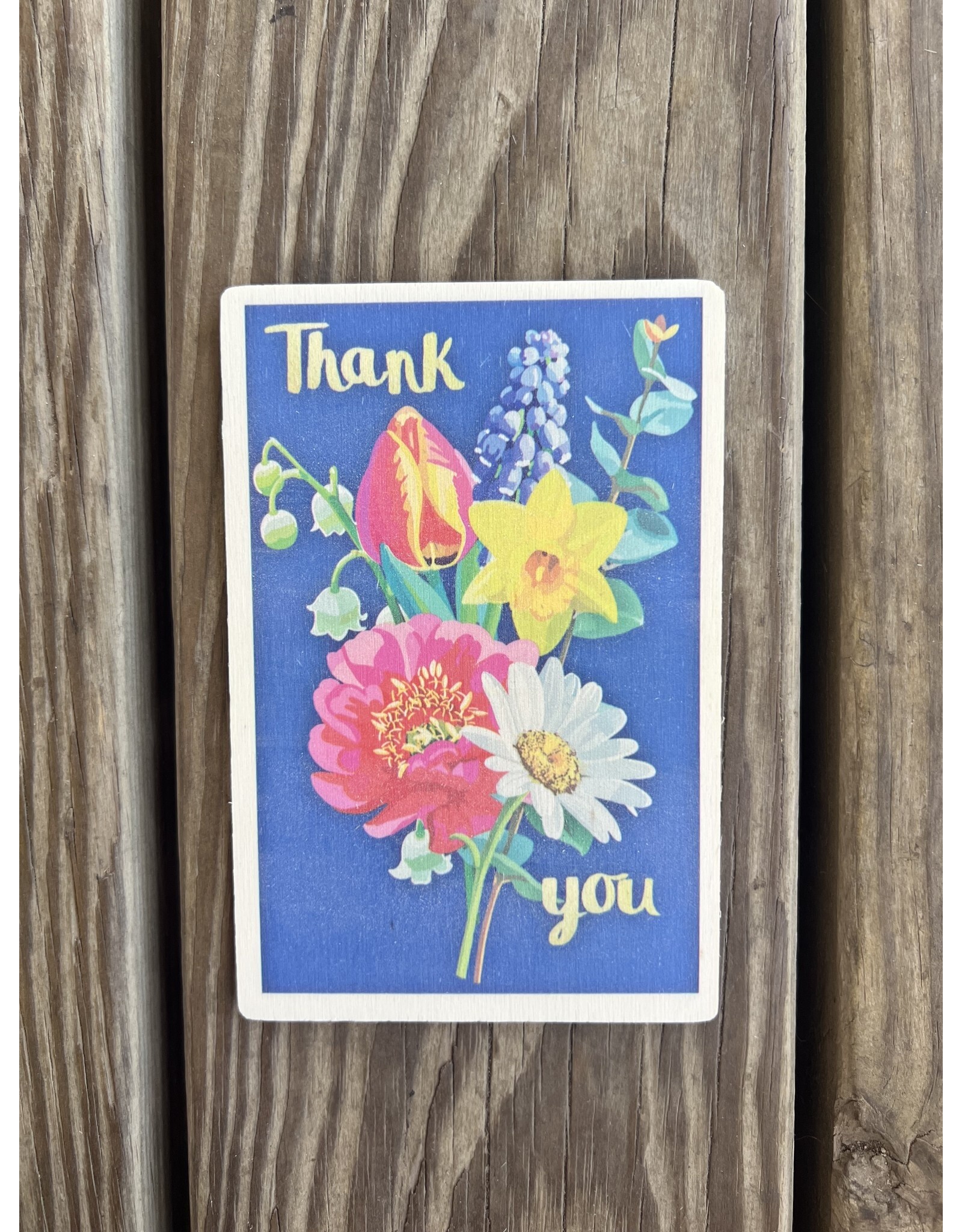 Thank You Wood Postcard