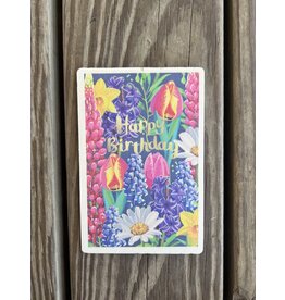 Happy Birthday Wood Postcard