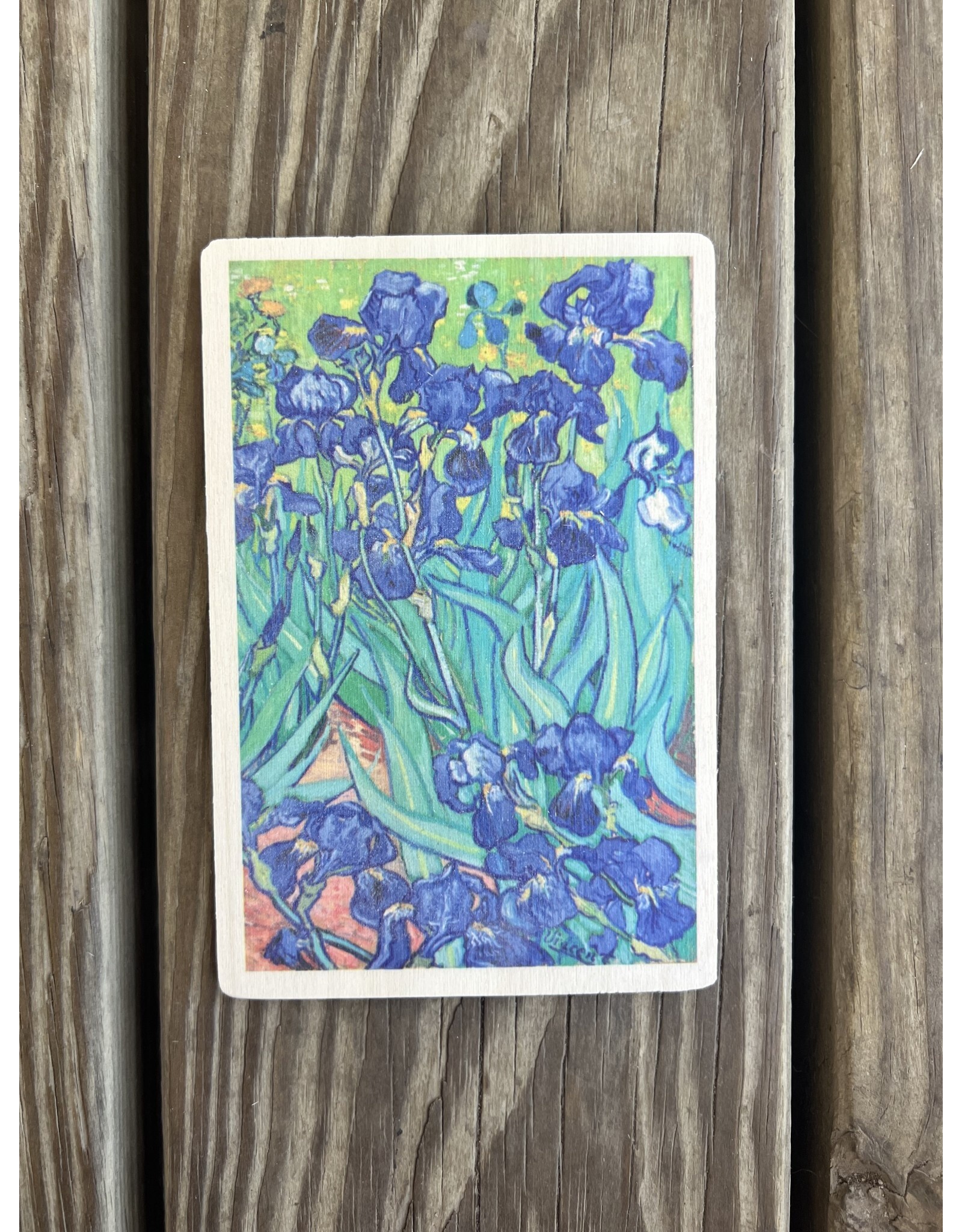 Van Gogh Irises Wood Postcard