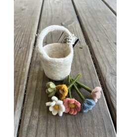 Mini Felt Flower Basket