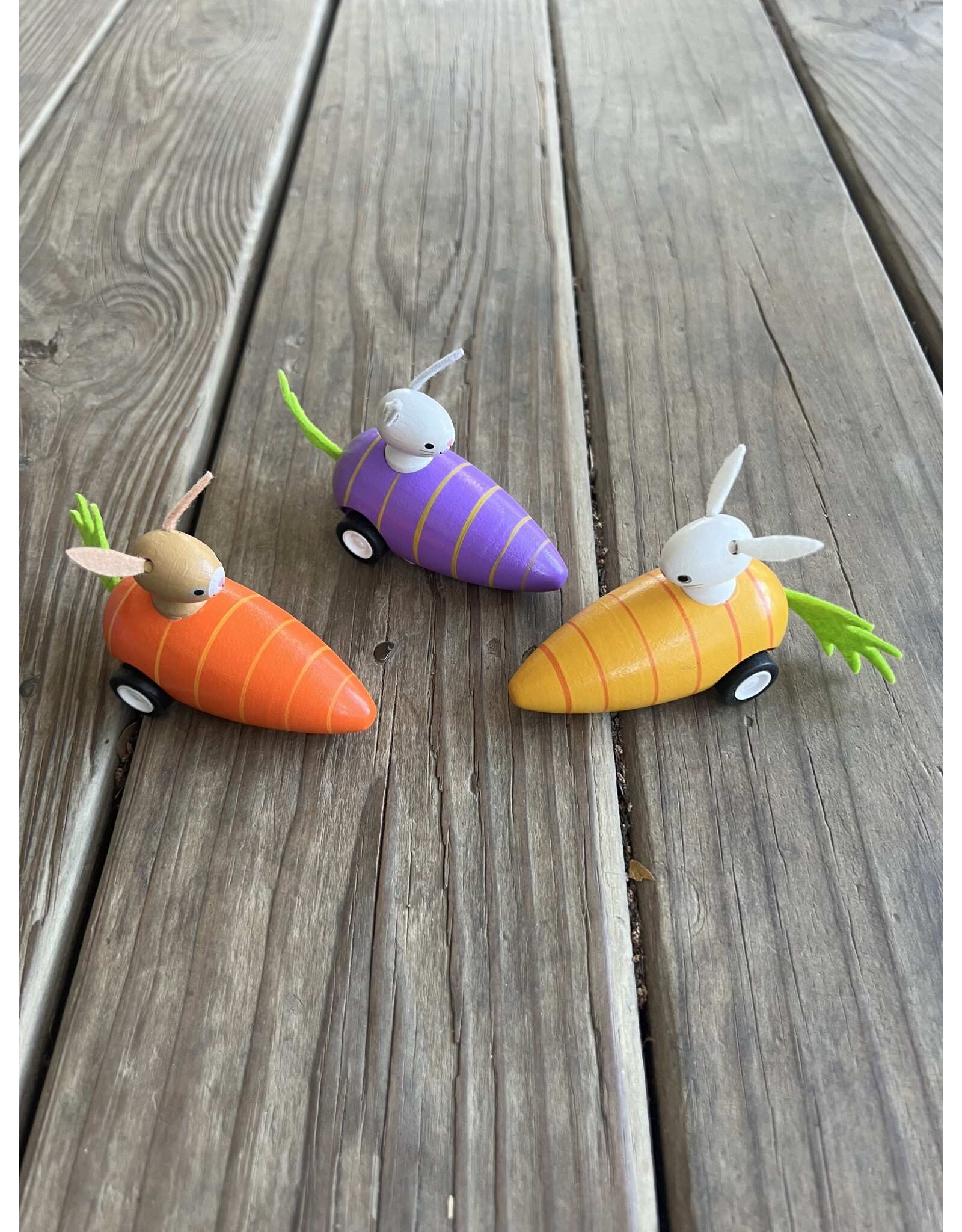 Pull Back Carrot Car with Bunny- colors vary