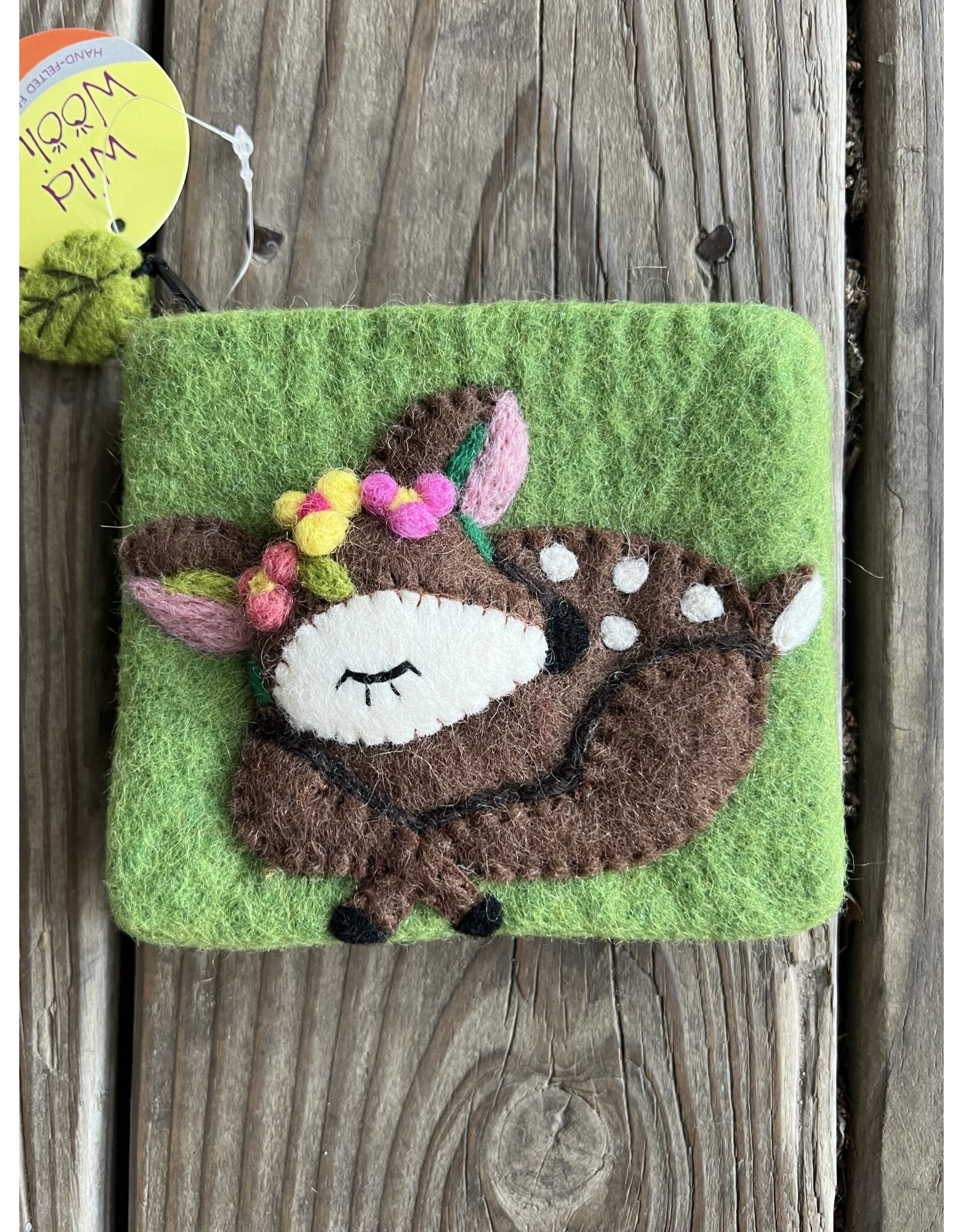 Sleeping Fawn Coin Purse - Felted