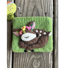 Sleeping Fawn Coin Purse - Felted