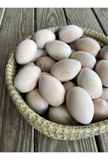 Wooden Hen Egg - Natural. 2.5in tall