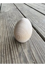 Wooden Hen Egg - Natural. 2.5in tall