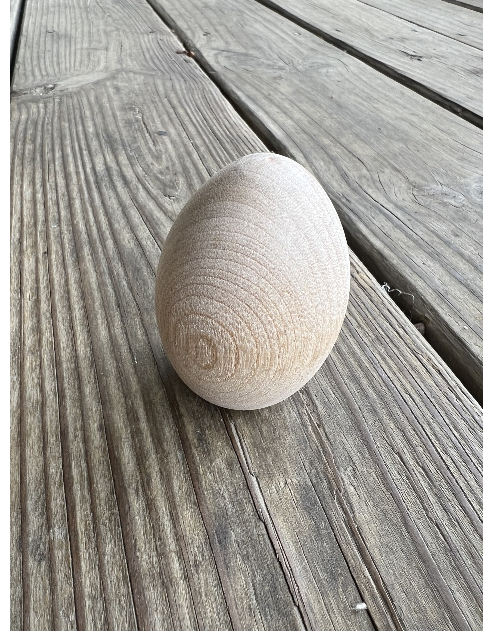 Wooden Hen Egg - Natural. 2.5in tall