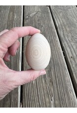 Wooden Hen Egg - Natural. 2.5in tall