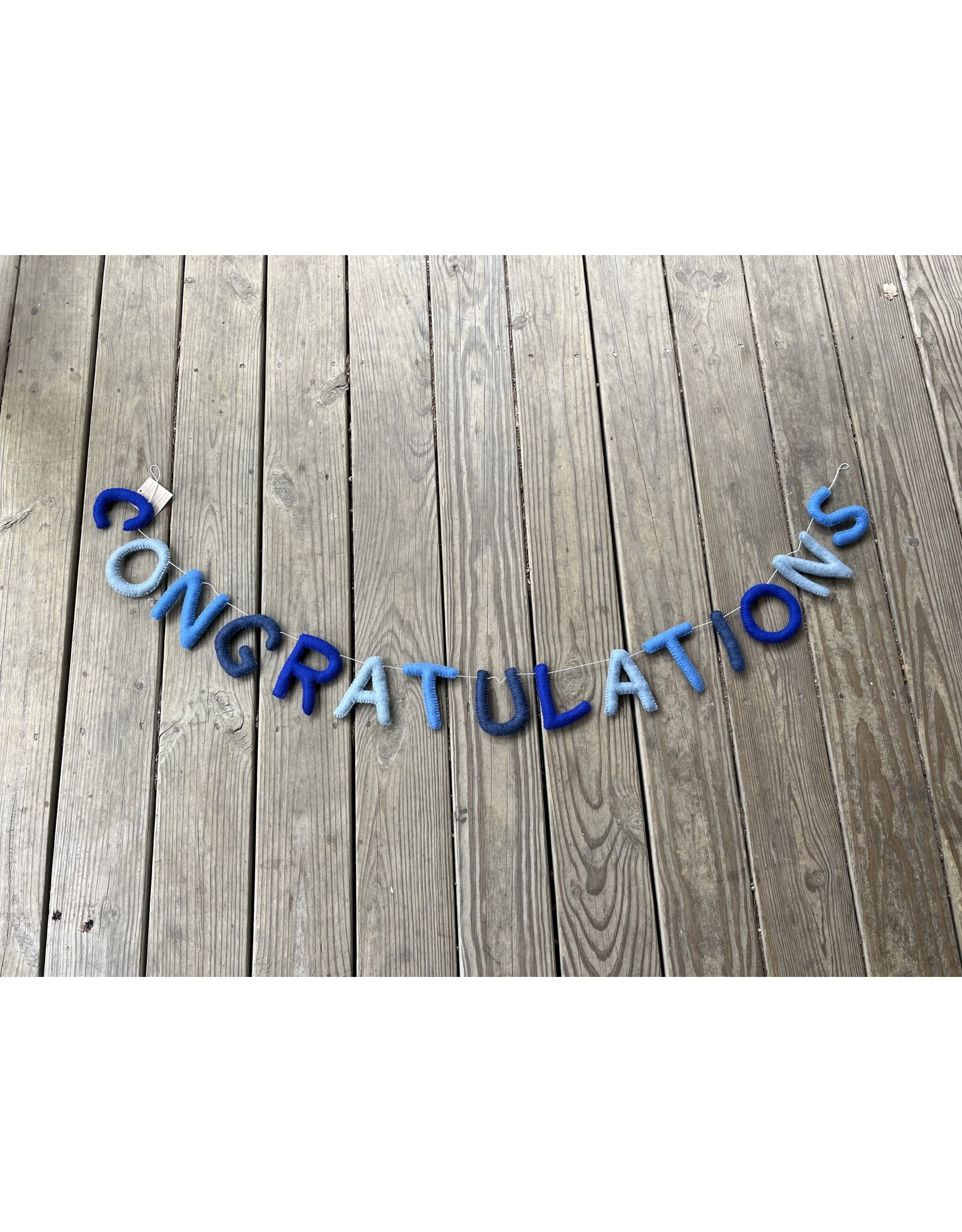 Felt Congratulations Garland - Blue
