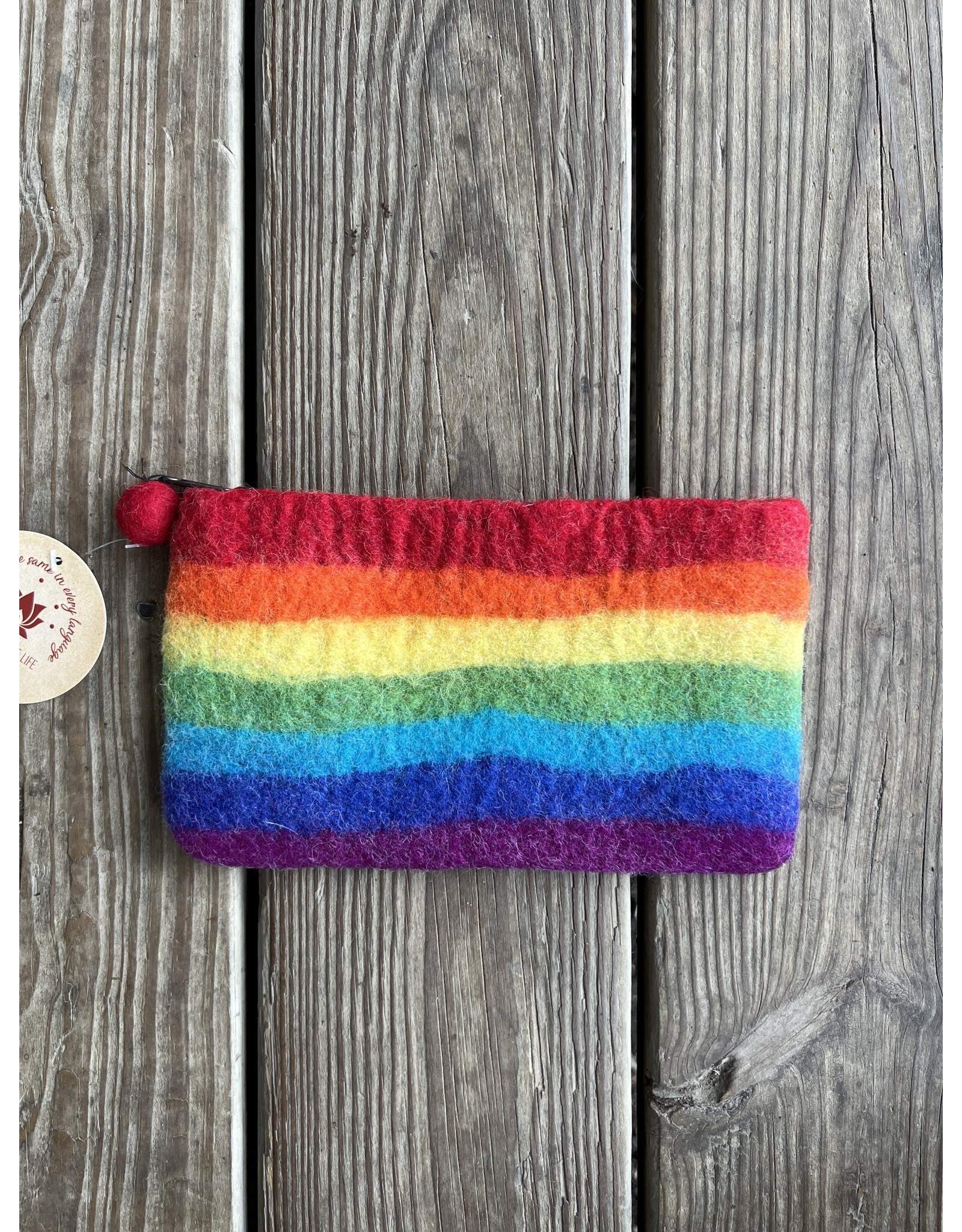 Rainbow Felt Zipper Pouch