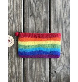 Rainbow Felt Zipper Pouch