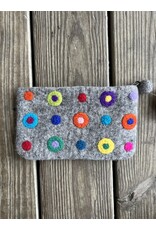 Polka Dots Felt Zipper Pouch