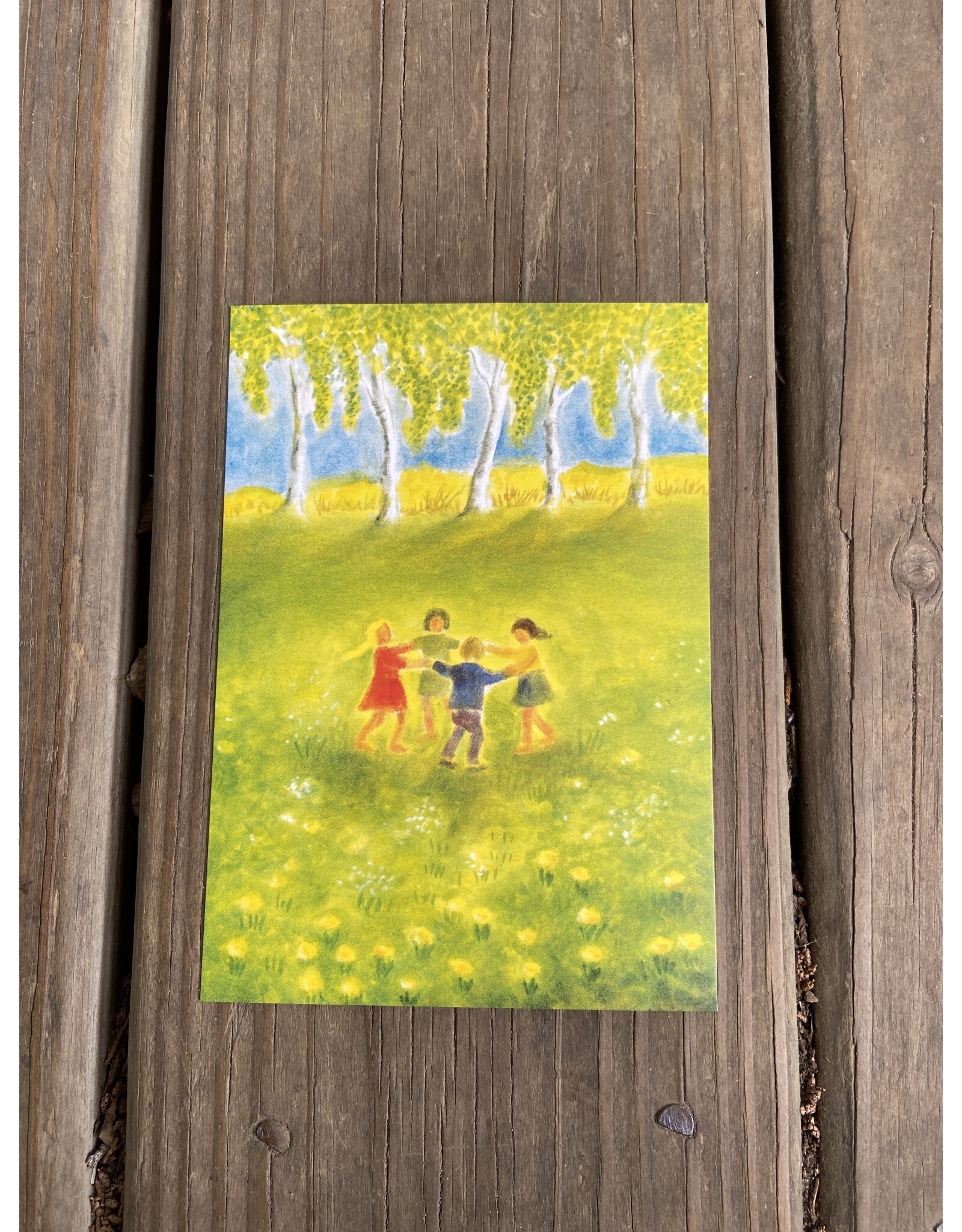 Children Dancing in Spring Postcard