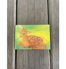 Resting Doe Postcard - Dorothea Schmidt. Deer