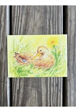 Duck and Frog Postcard. Marjan van Zehl