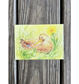 Duck and Frog Postcard. Marjan van Zehl