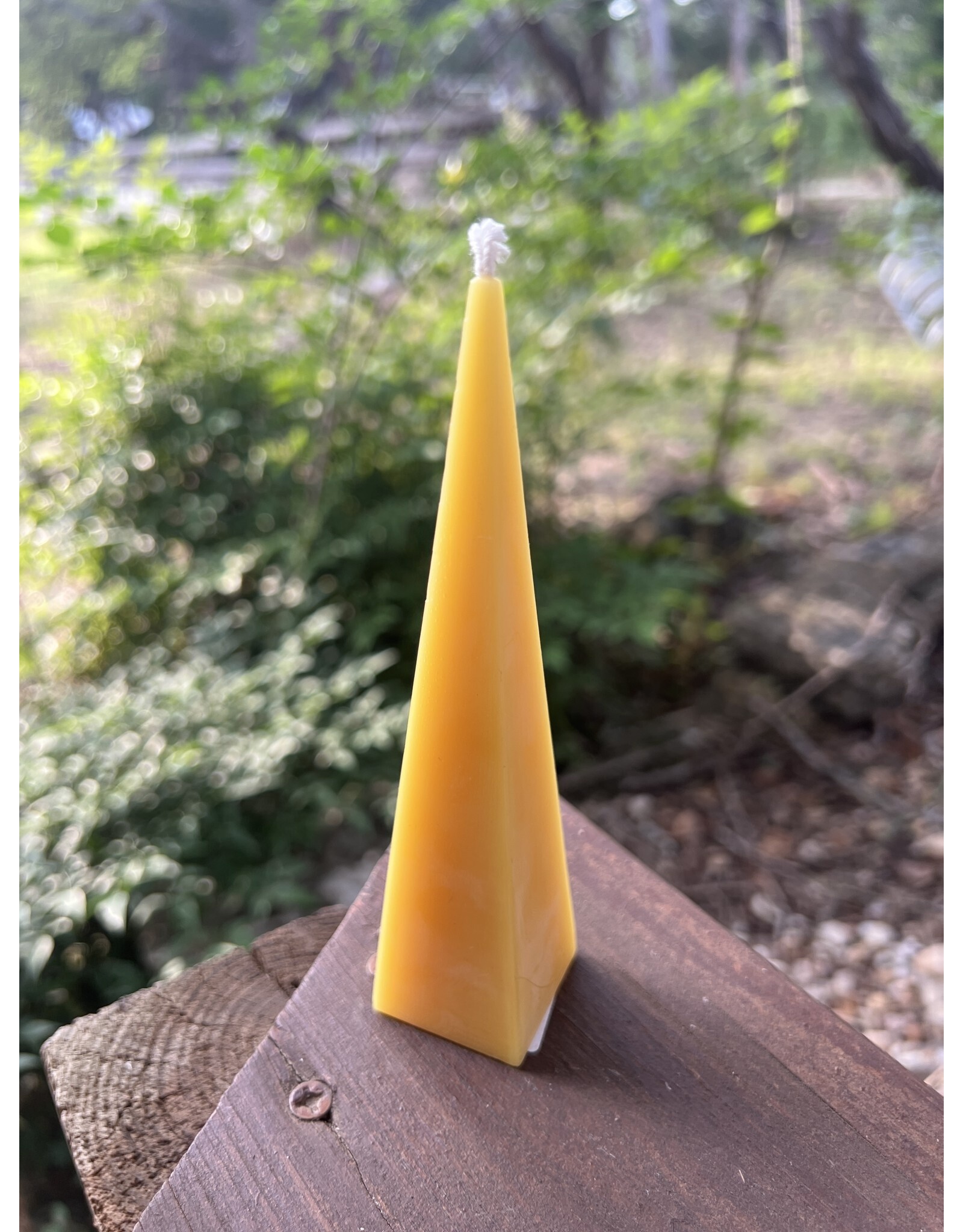 Pyramid Beeswax Candle 7 in. Locally made